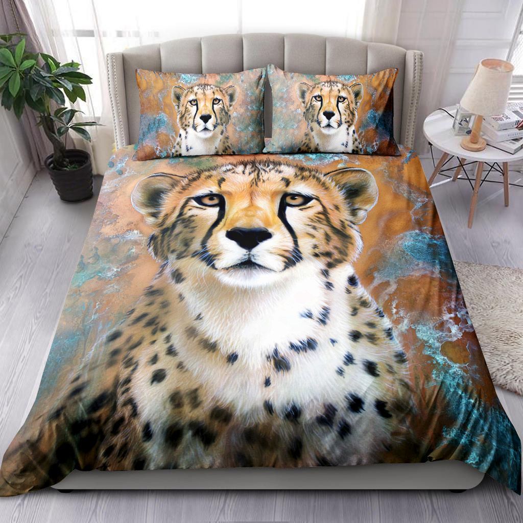 Copper Flash Cheetah Bedding Set