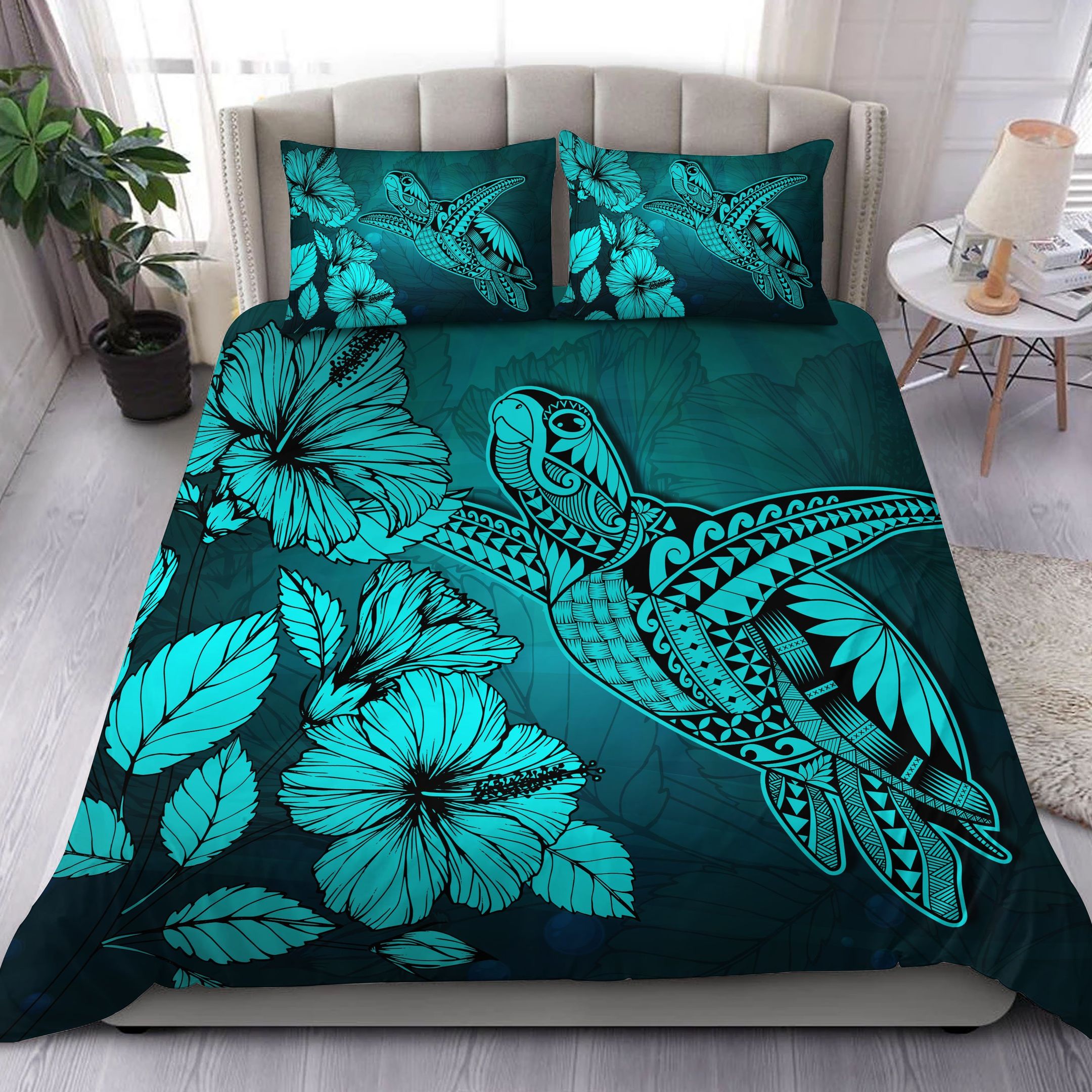 Copy Of Hawaii Turtle Reach To The Sky Hibiscus Bedding Set