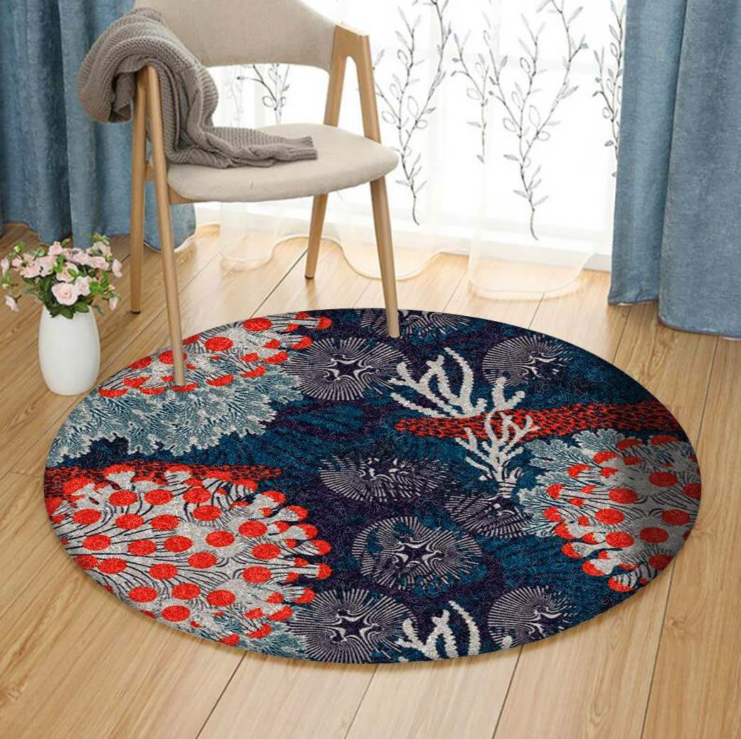 Coral Round Carpet