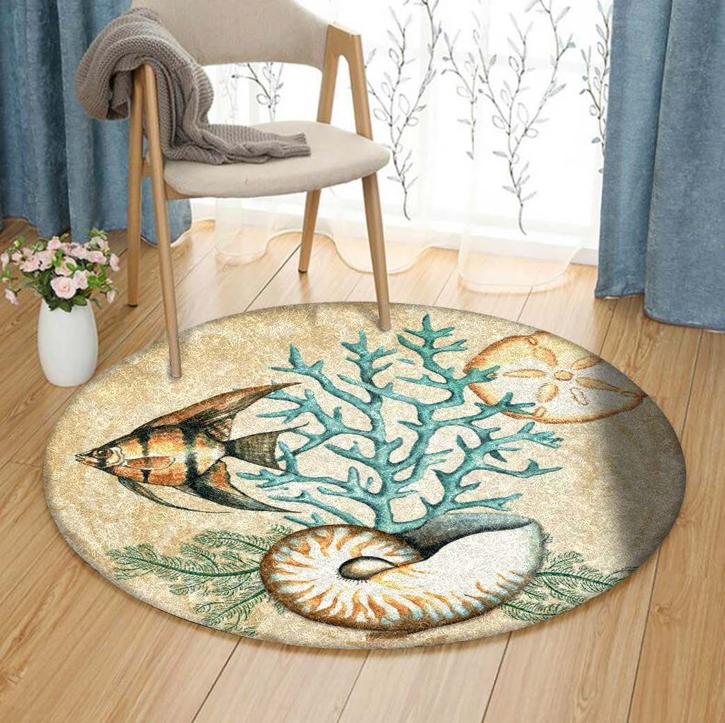 Coral Round Carpet