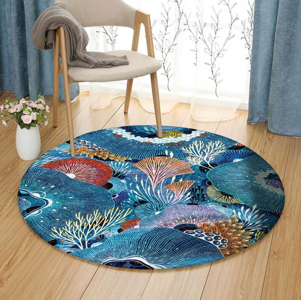 Coral Round Carpet