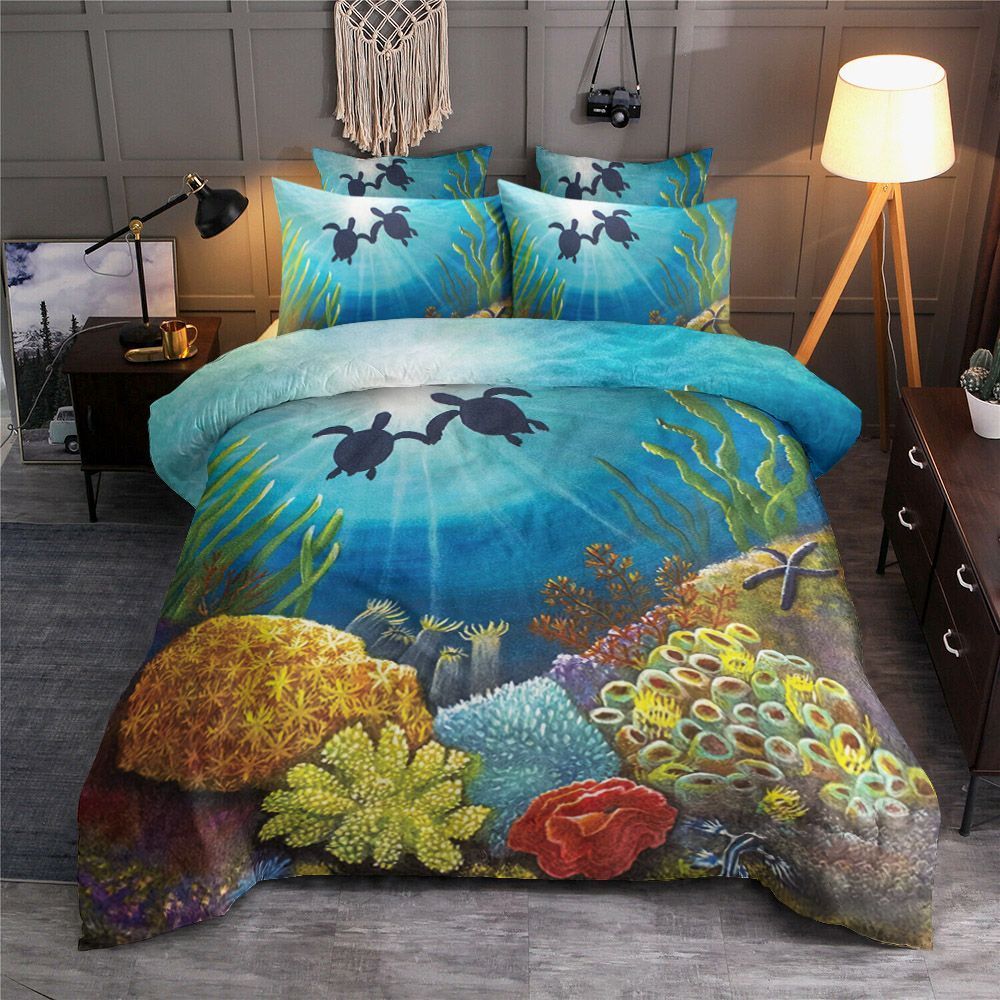 Coral Turtle Bedding Set