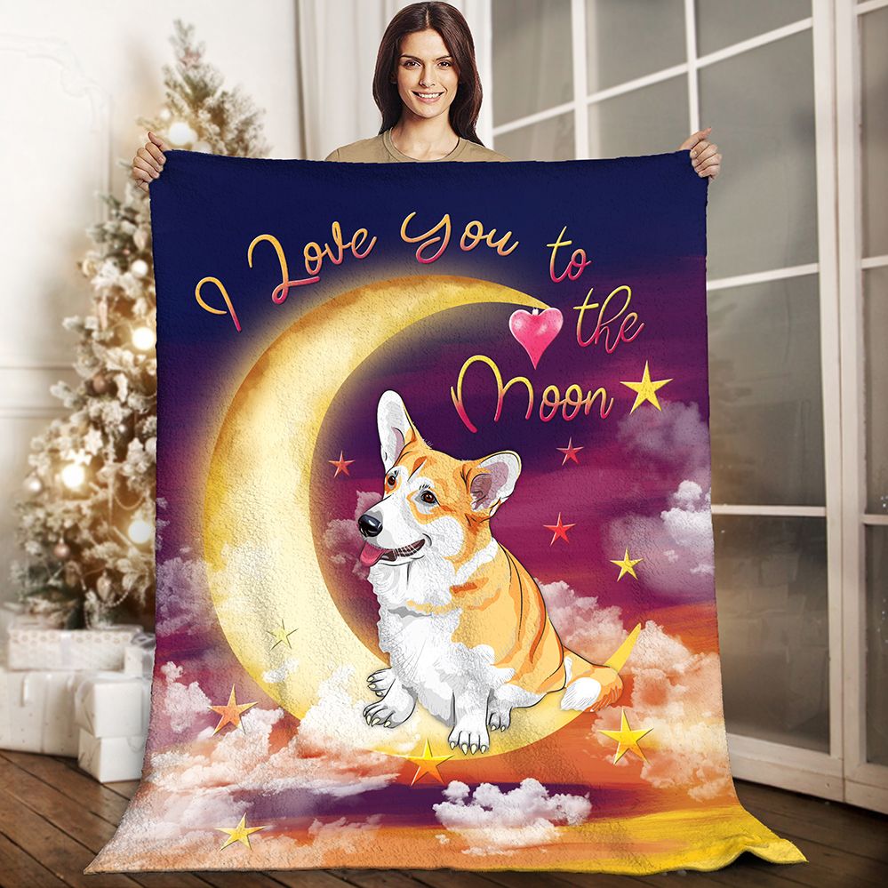 Corgi Sherpa Fleece Blanket