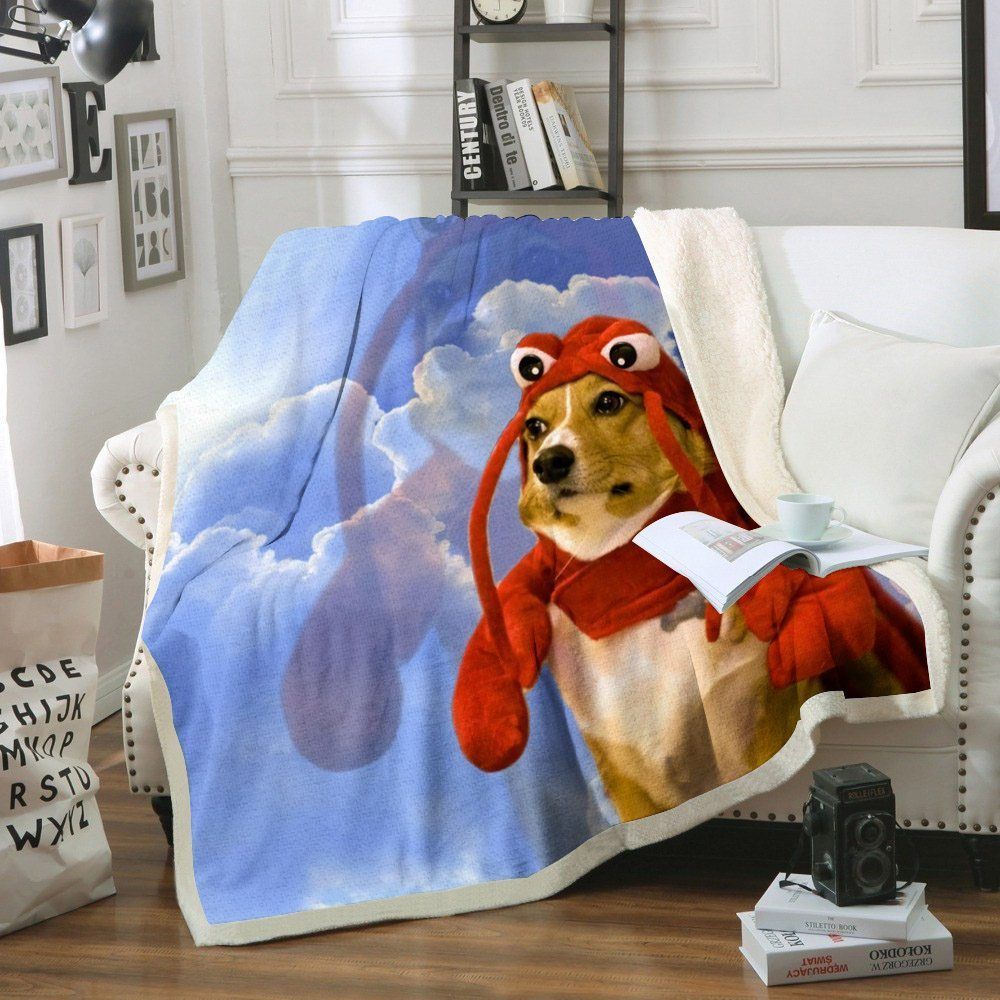 Corgi Sherpa Fleece Blanket