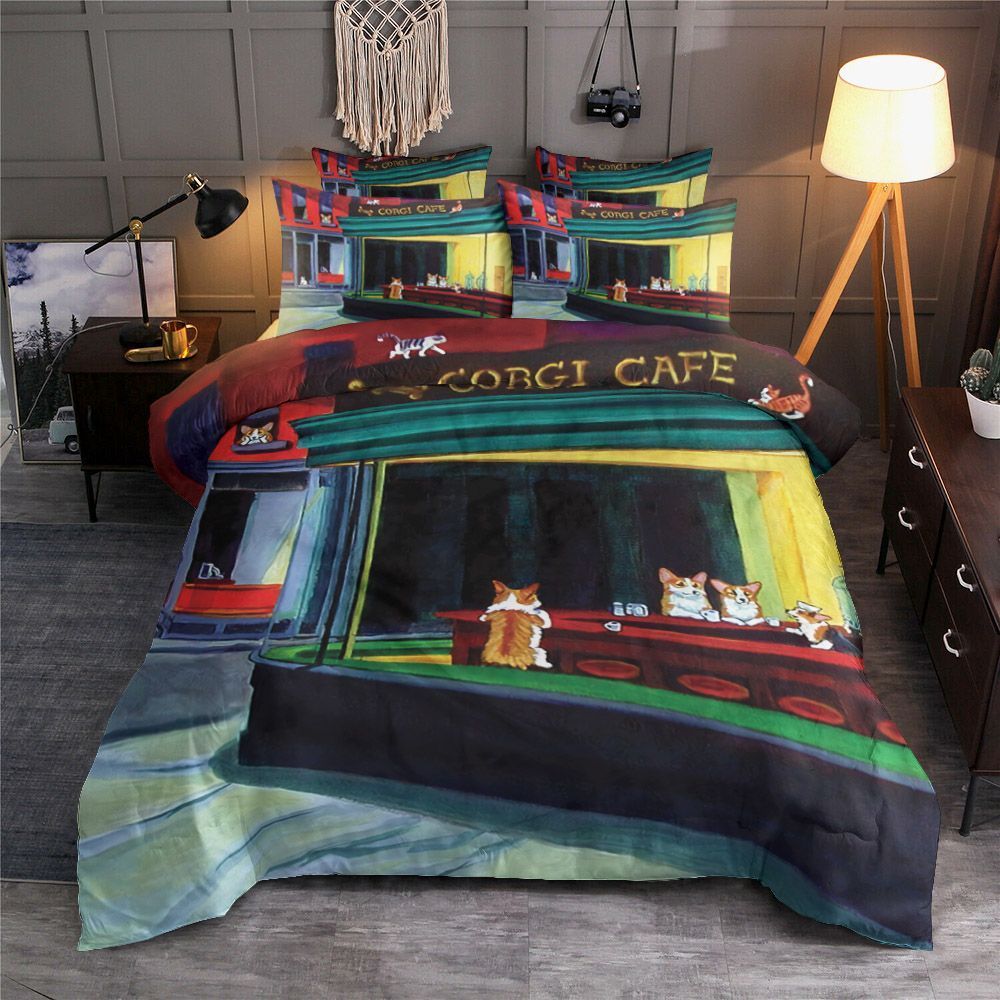 Corgi Cafe Bedding Set