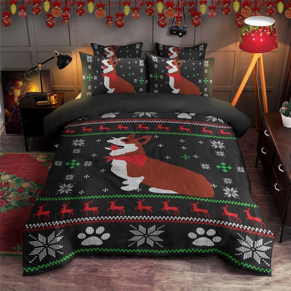 Corgi Christmas Bedding Set