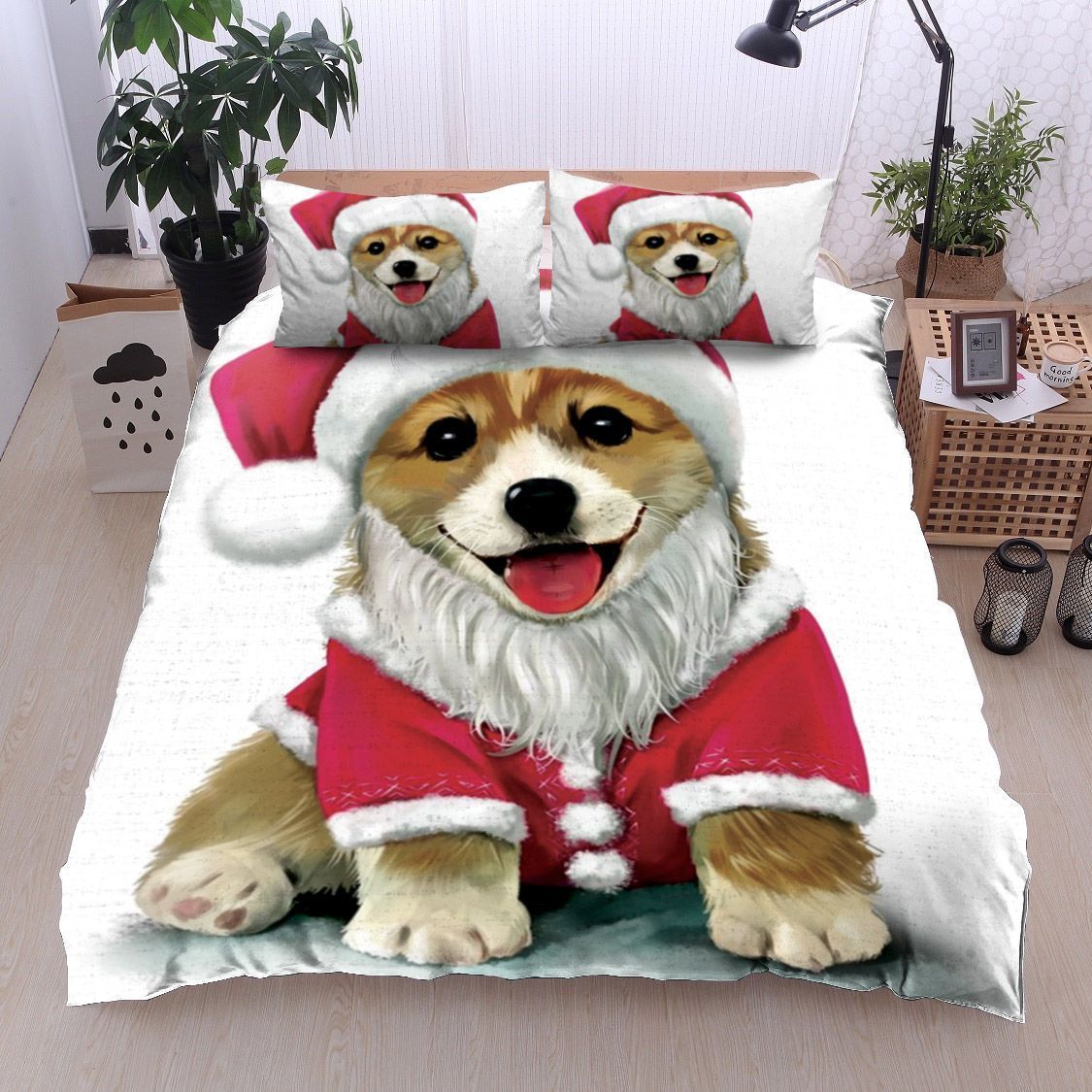 Corgi Christmas Bedding Set