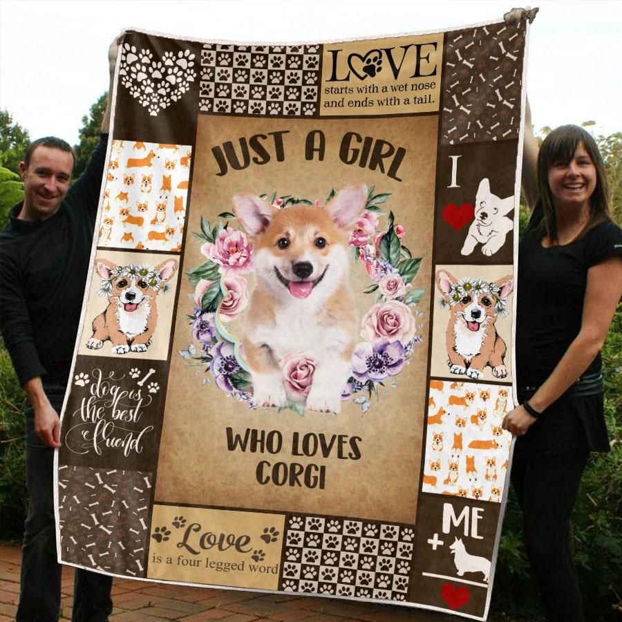 Corgi Sherpa Fleece Blanket
