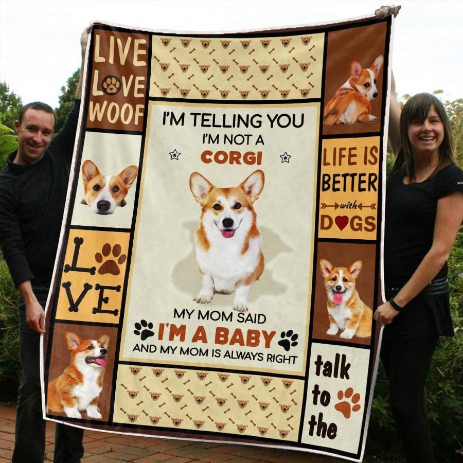 Corgi Sherpa Fleece Blanket