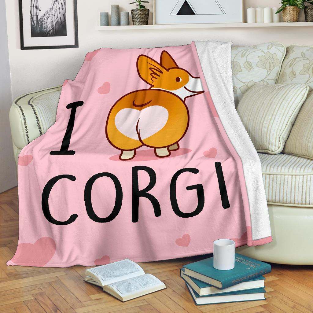 Corgi Sherpa Fleece Blanket