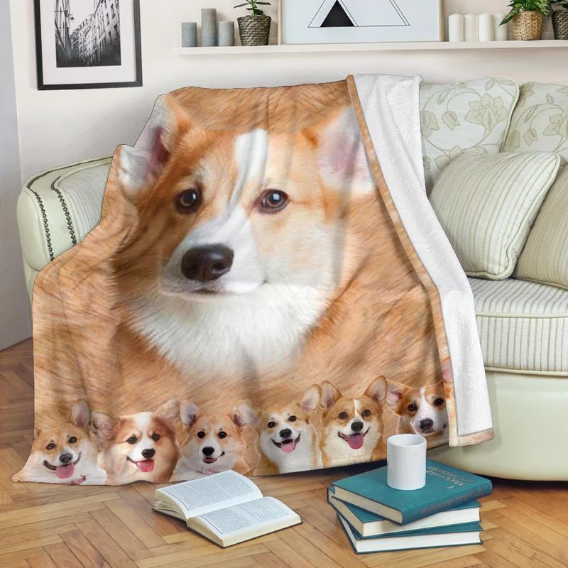 Corgi Sherpa Fleece Blanket