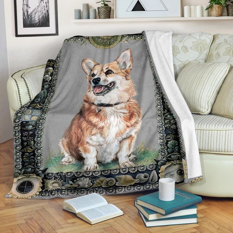 Corgi Sherpa Fleece Blanket