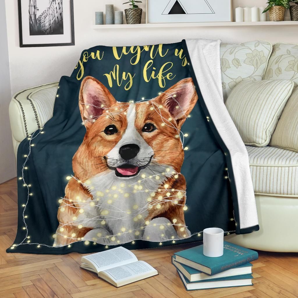 Corgi Sherpa Fleece Blanket