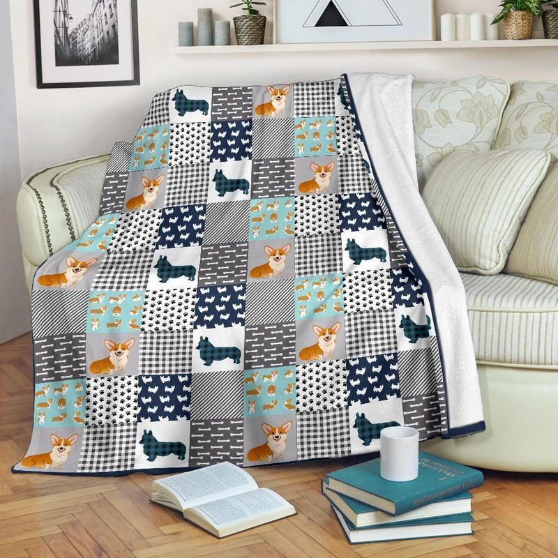 Corgi Sherpa Fleece Blanket