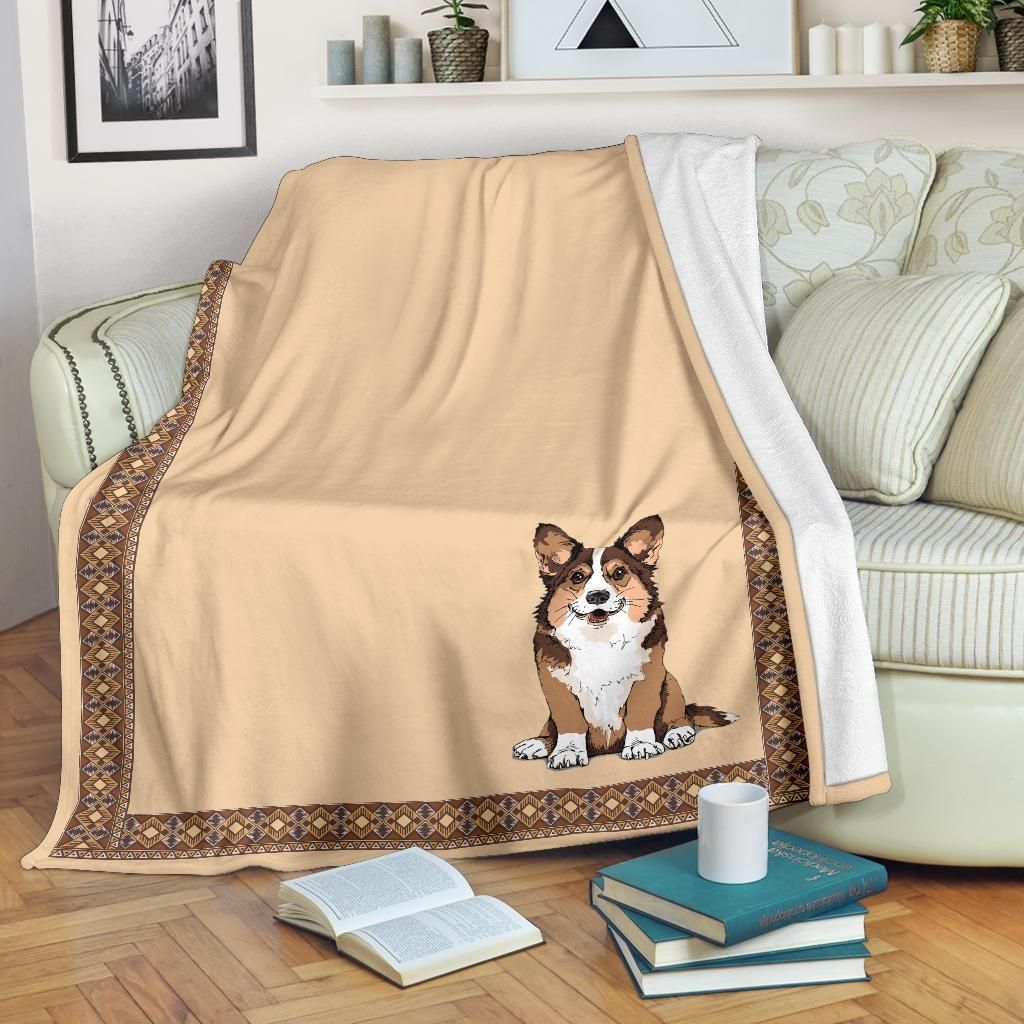 Corgi Sherpa Fleece Blanket