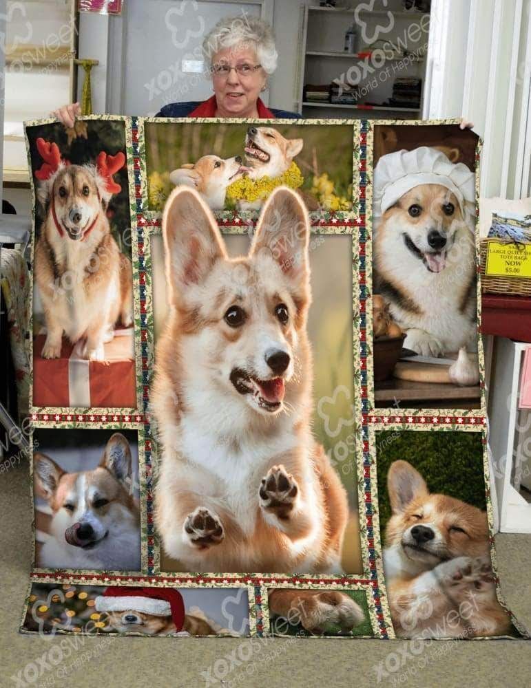 Corgi Sherpa Fleece Blanket