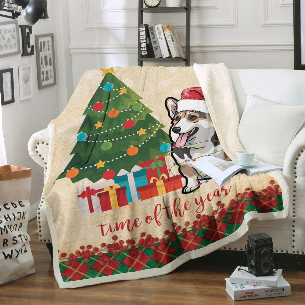 Corgi Sherpa Fleece Blanket