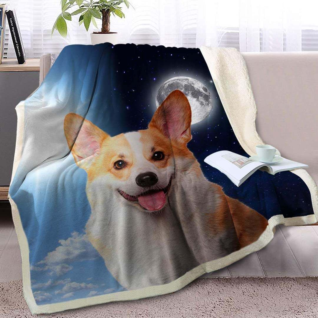 Corgi Sherpa Fleece Blanket