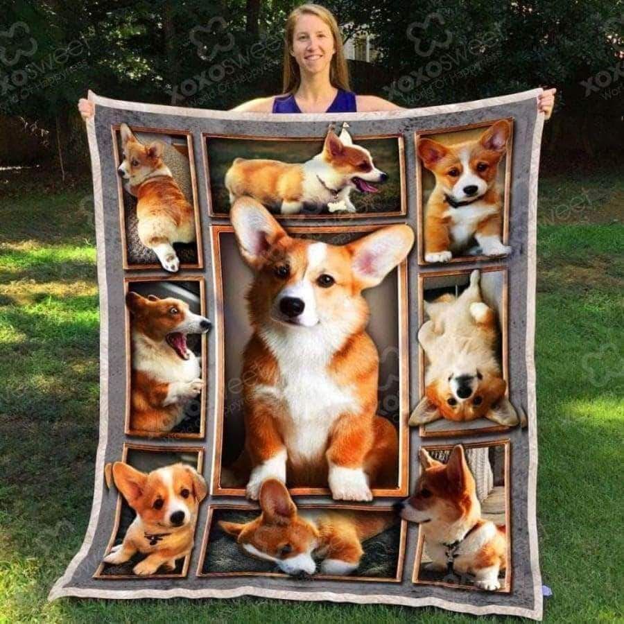 Corgi Sherpa Fleece Blanket
