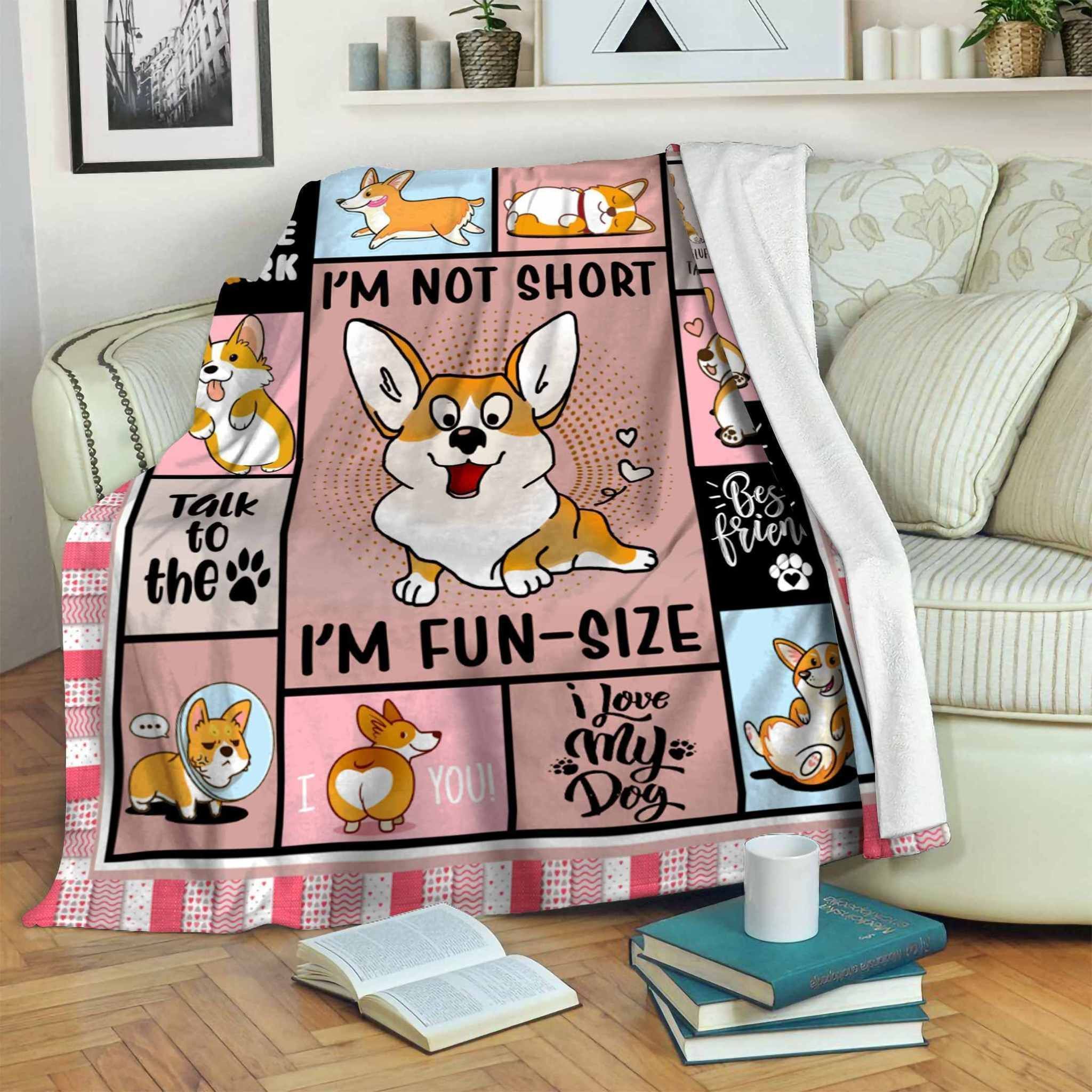 Corgi Sherpa Fleece Blanket