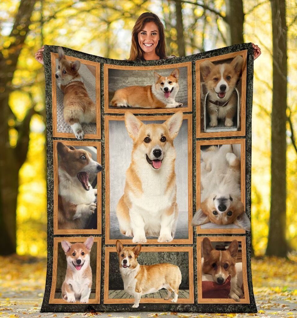 Corgi Sherpa Fleece Blanket