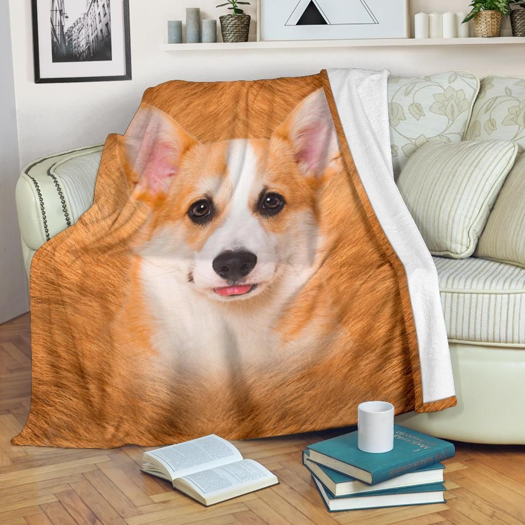 Corgi Sherpa Fleece Blanket