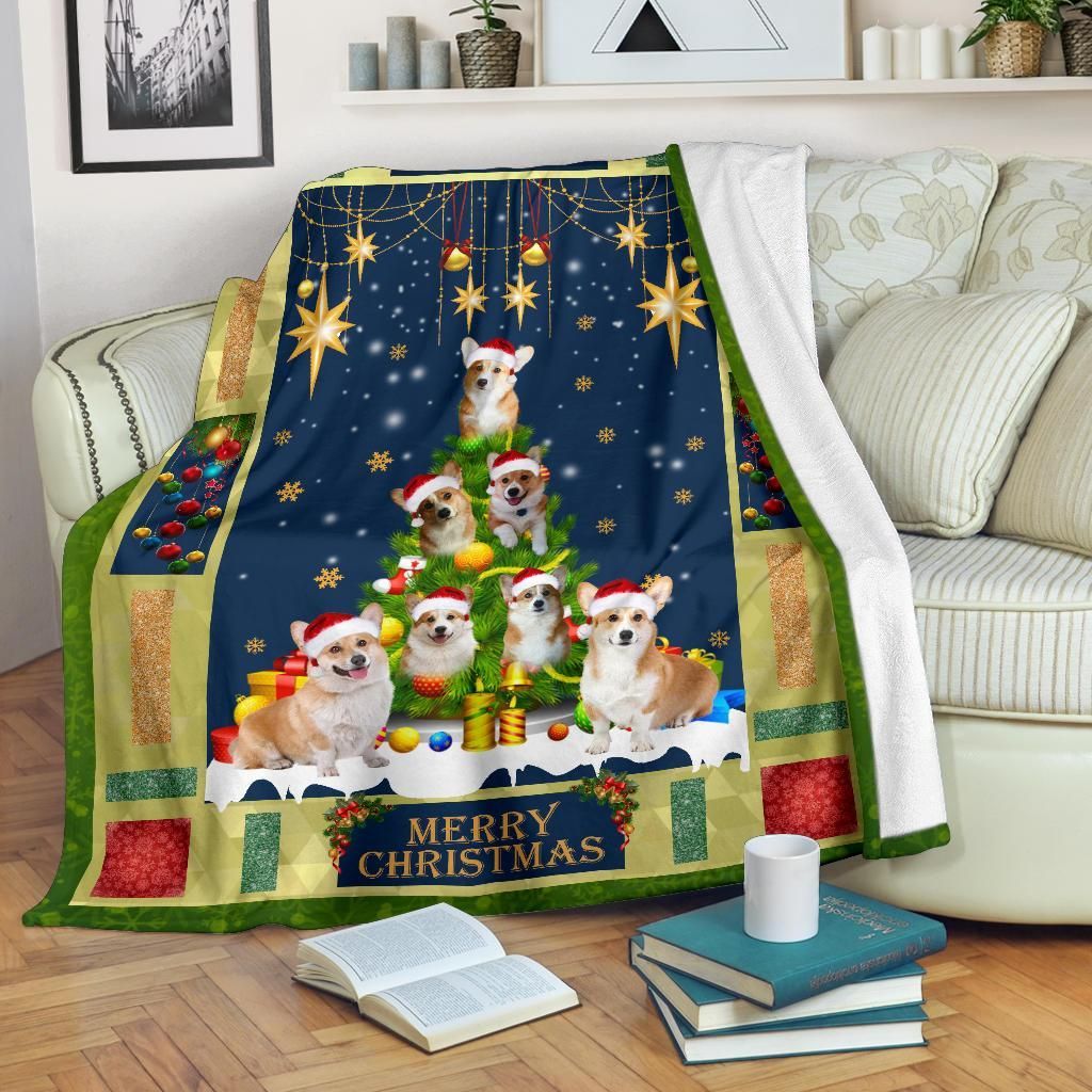 Corgi Sherpa Fleece Blanket