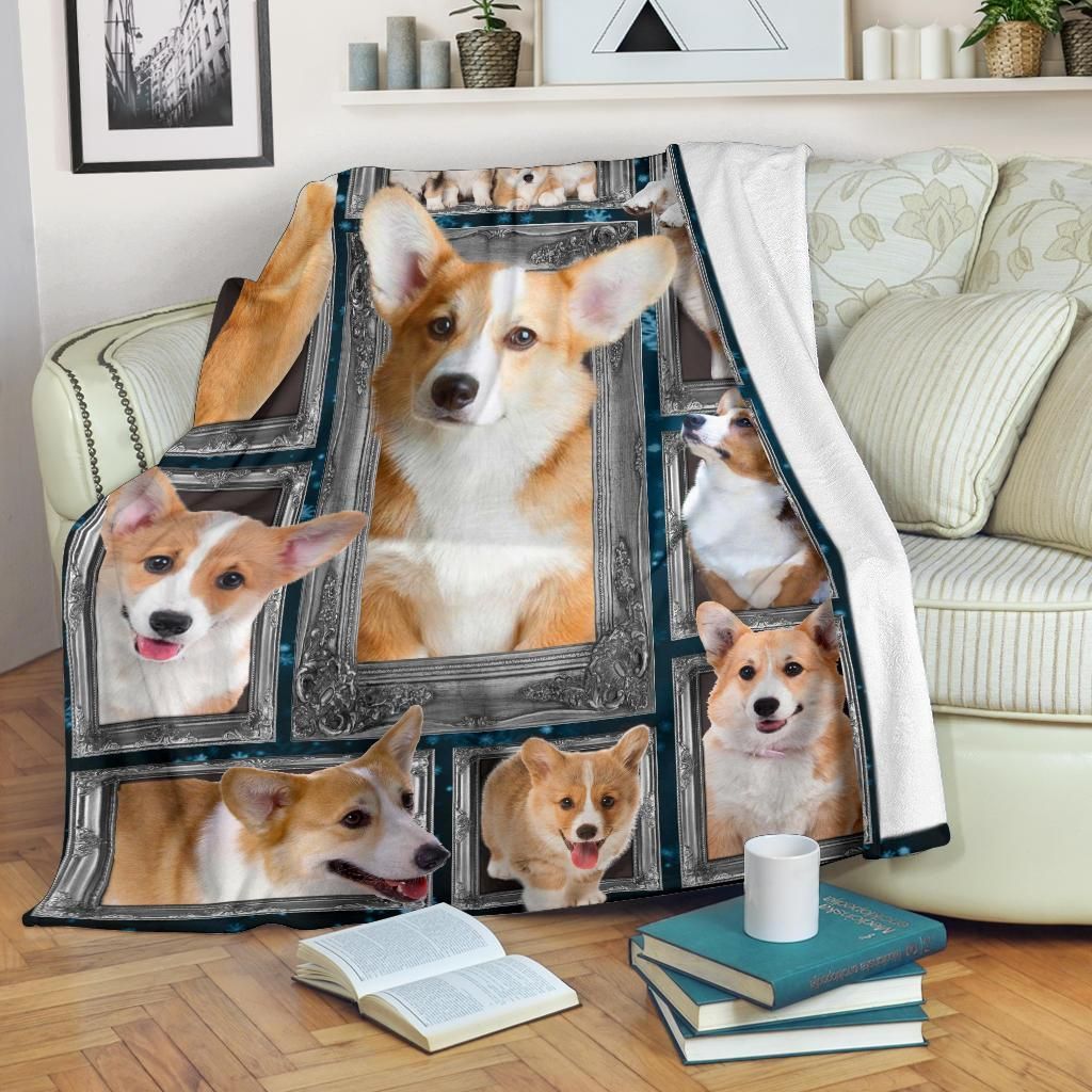 Corgi Sherpa Fleece Blanket