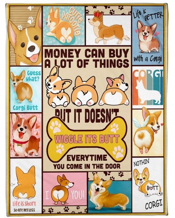 Corgi Sherpa Fleece Blanket