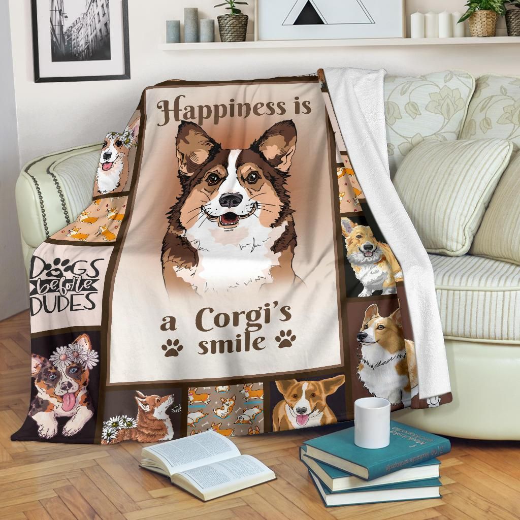 Corgi Sherpa Fleece Blanket