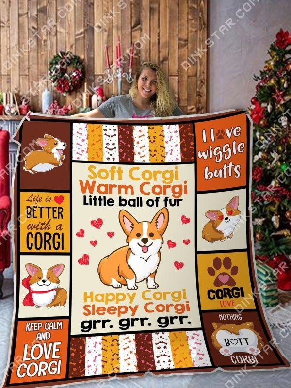 Corgi Sherpa Fleece Blanket
