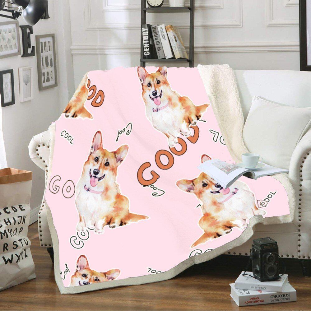 Corgi Sherpa Fleece Blanket