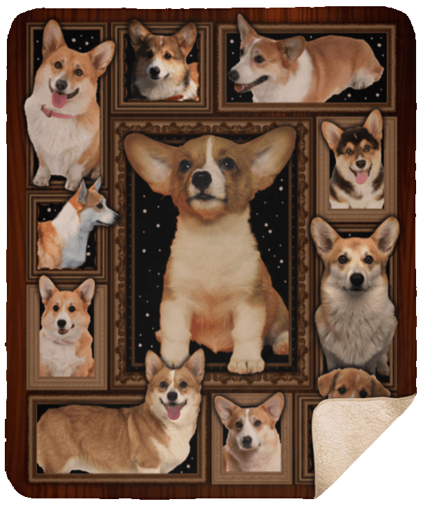 Corgi Sherpa Fleece Blanket