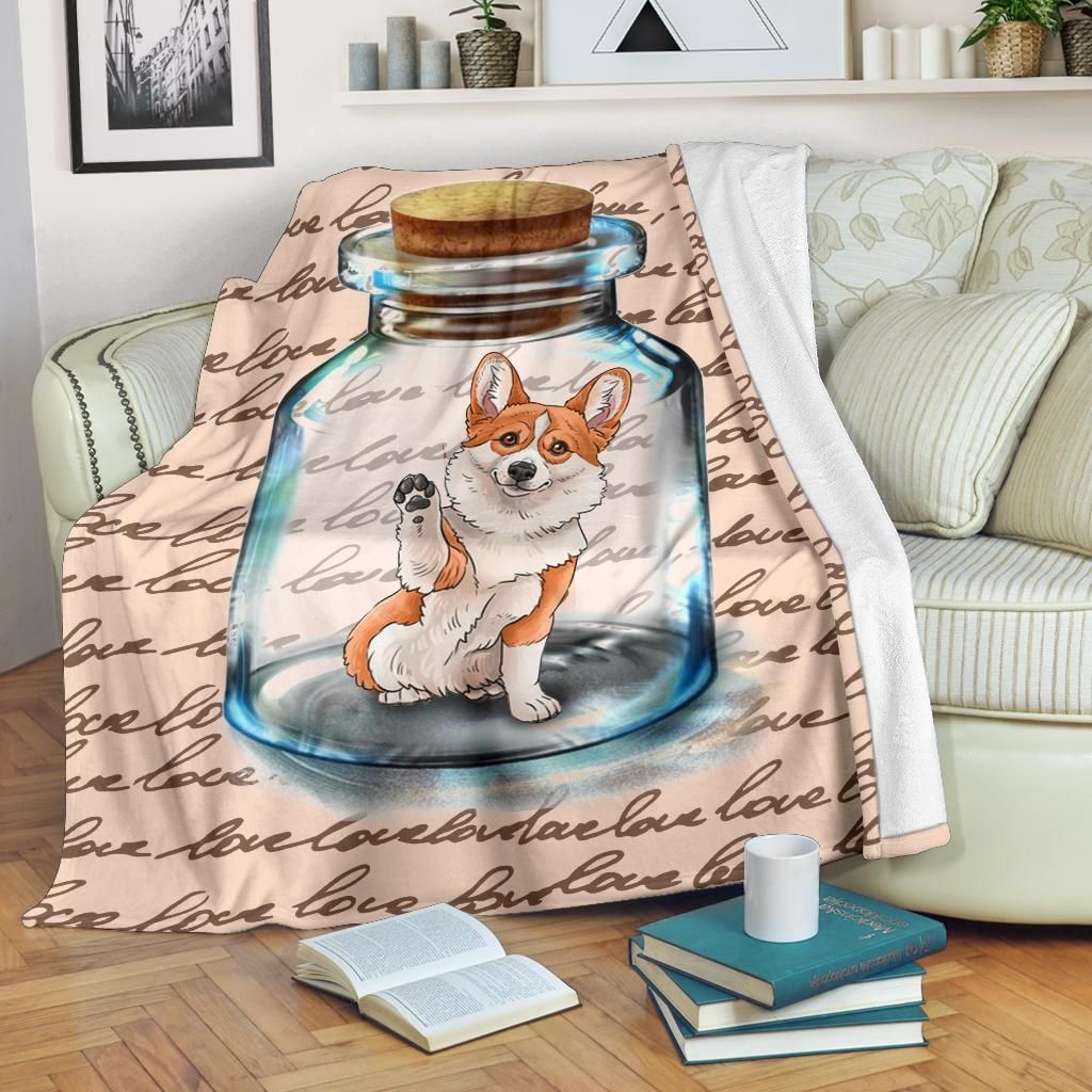 Corgi Sherpa Fleece Blanket