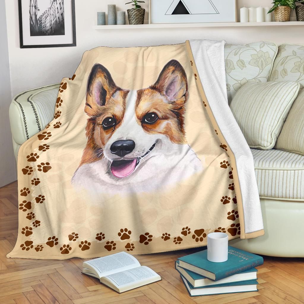 Corgi Sherpa Fleece Blanket