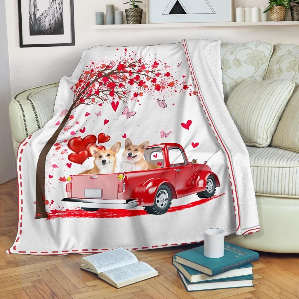 Corgi Sherpa Fleece Blanket