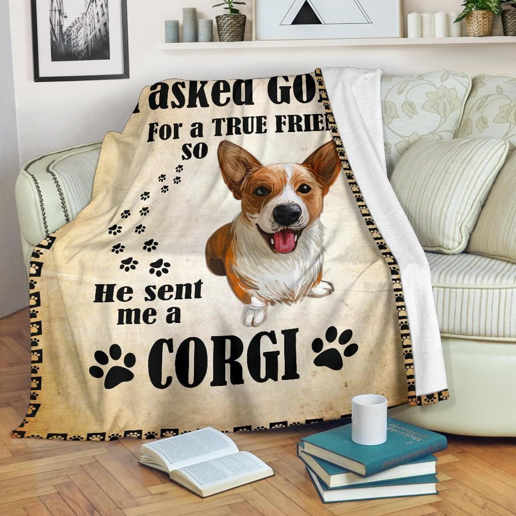 Corgi Sherpa Fleece Blanket