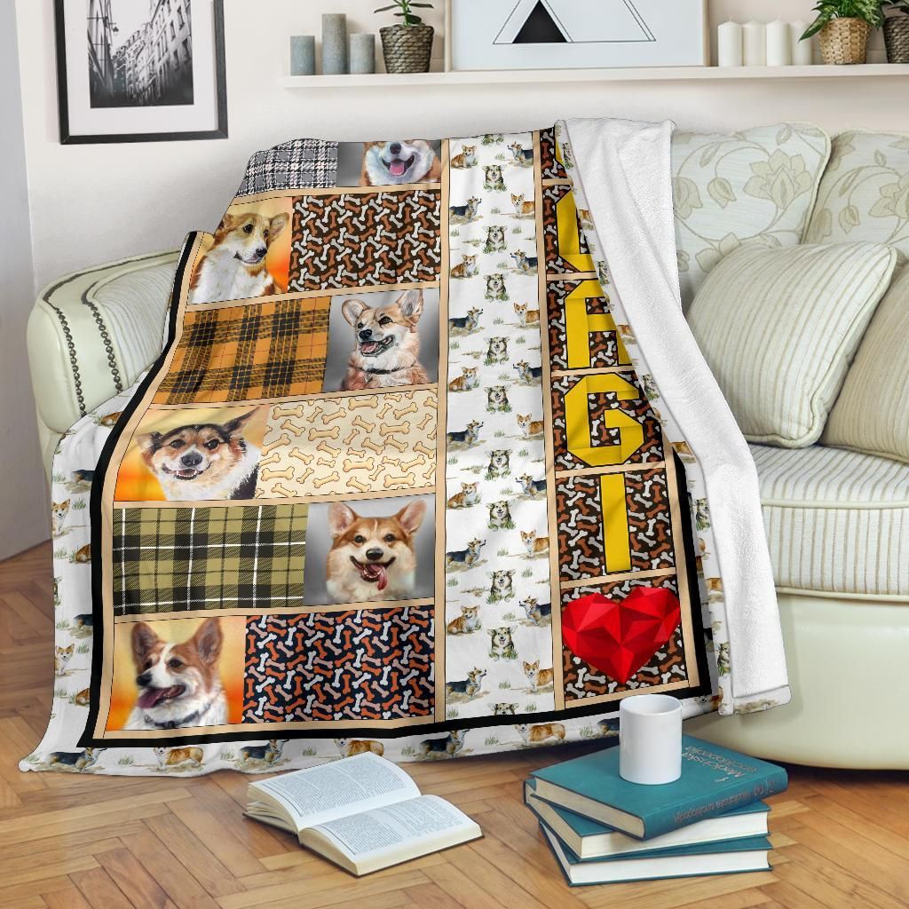 Corgi Sherpa Fleece Blanket