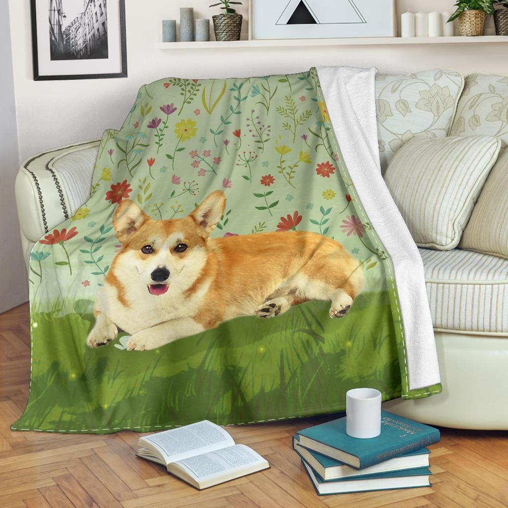 Corgi Sherpa Fleece Blanket