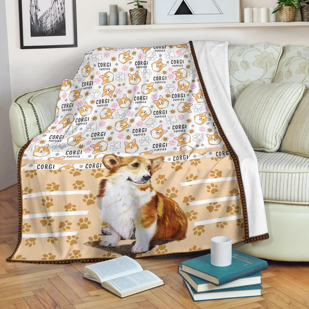 Corgi Sherpa Fleece Blanket