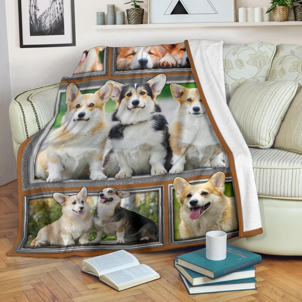 Corgi Sherpa Fleece Blanket
