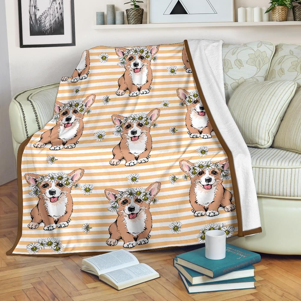 Corgi Sherpa Fleece Blanket