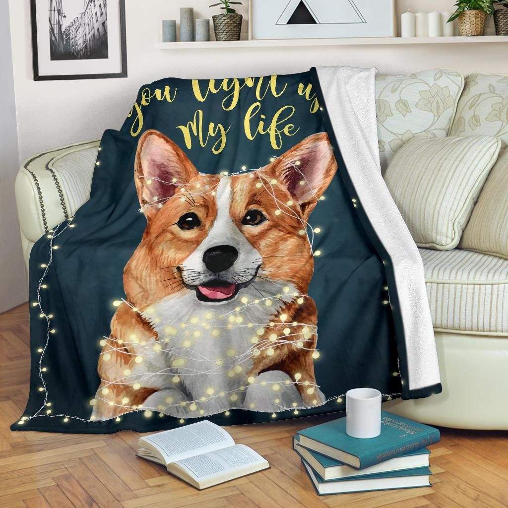 Corgi Sherpa Fleece Blanket