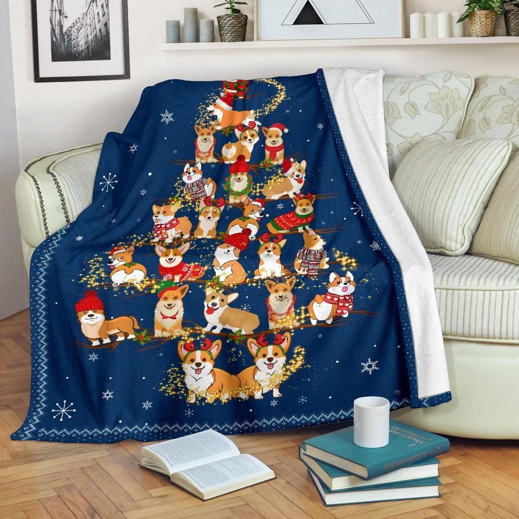 Corgi Sherpa Fleece Blanket