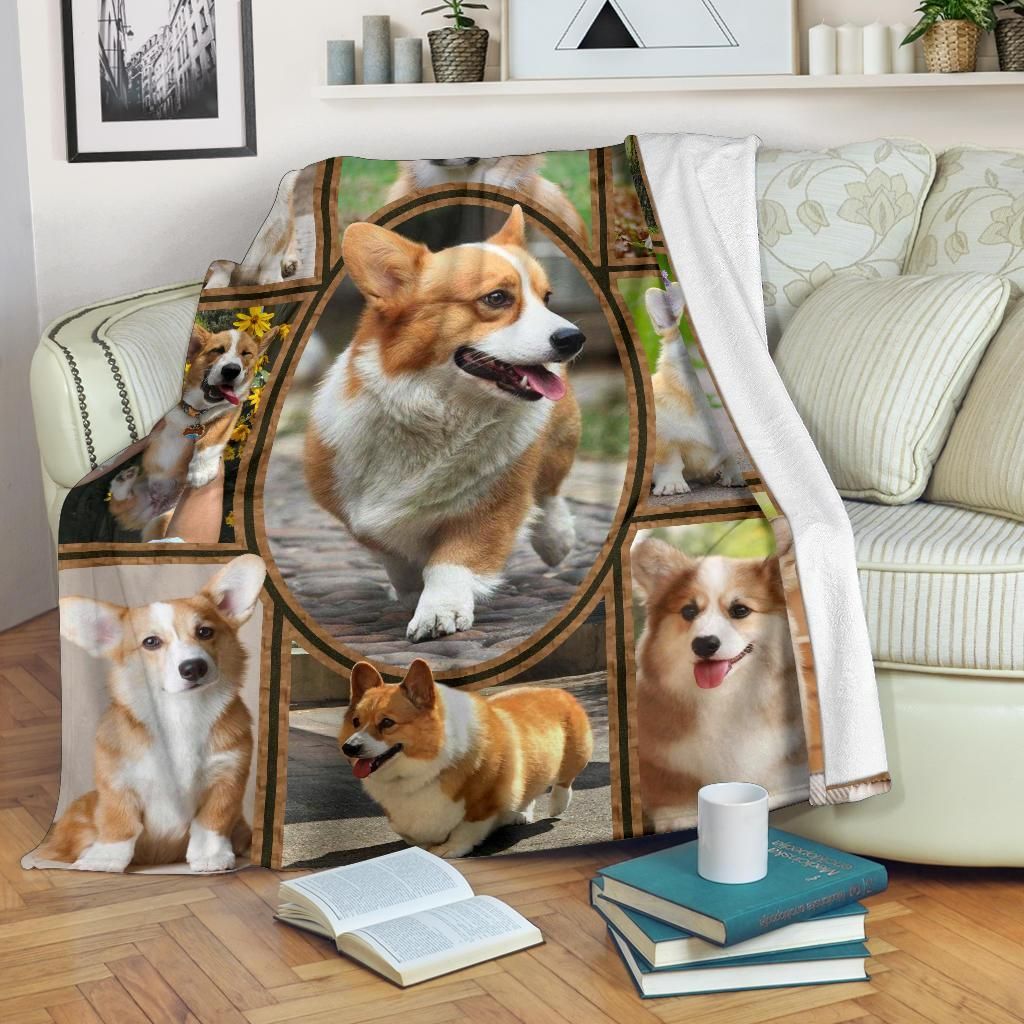 Corgi Sherpa Fleece Blanket