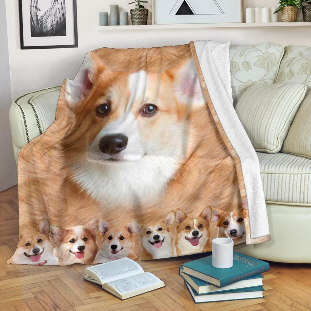 Corgi Sherpa Fleece Blanket