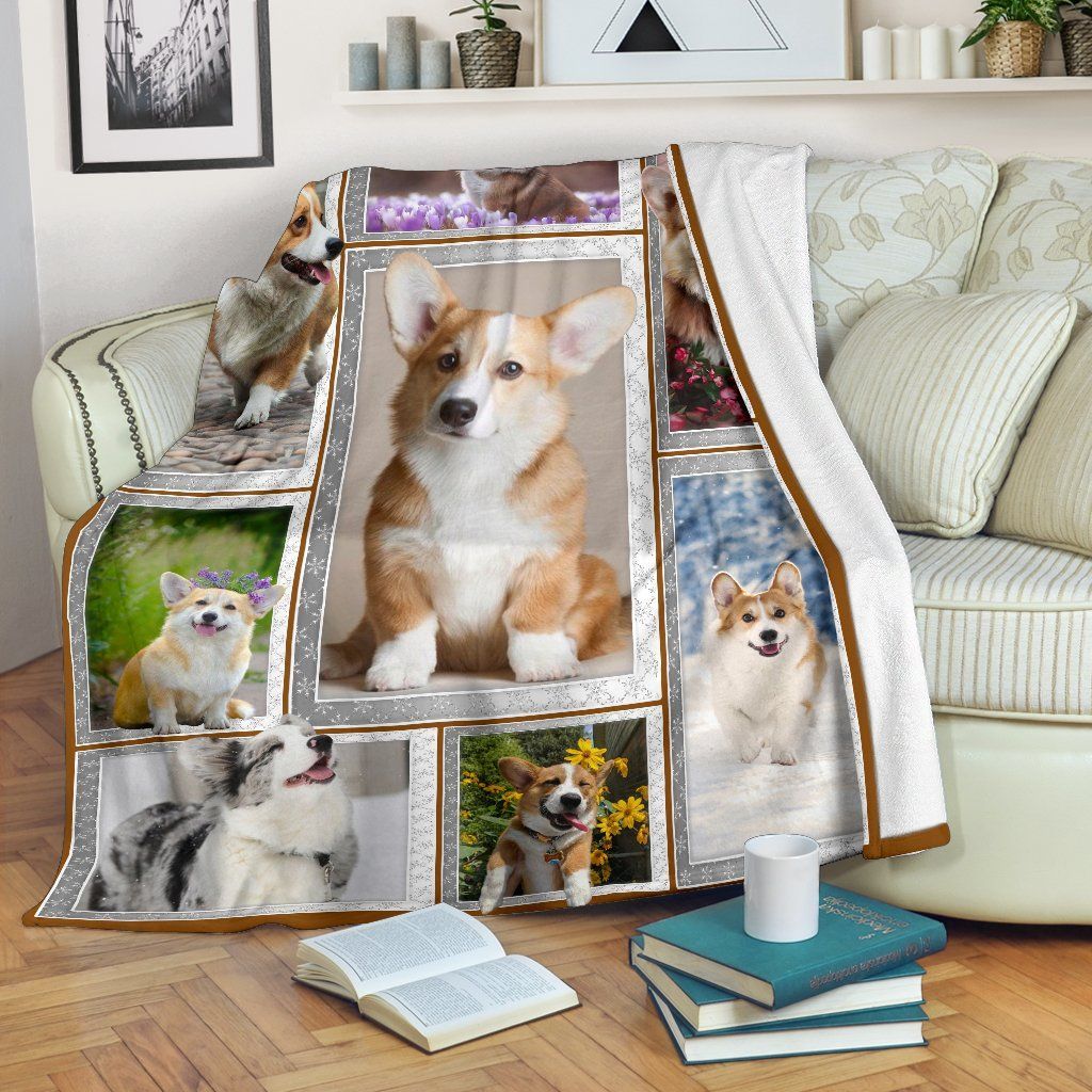 Corgi Sherpa Fleece Blanket