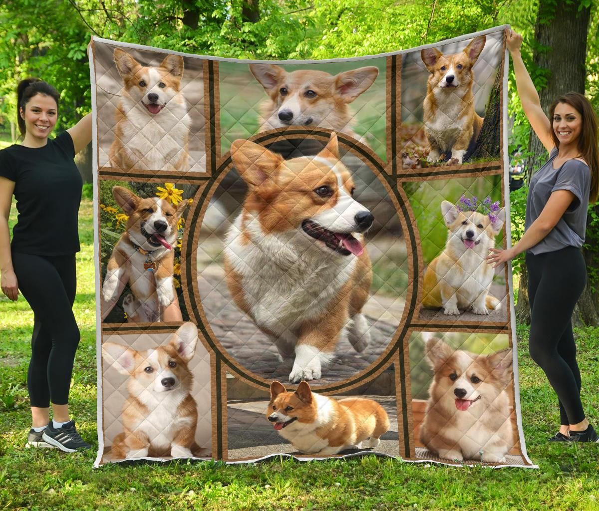 Corgi Corgi Over Flower Quilt Blanket DHC3112742TD
