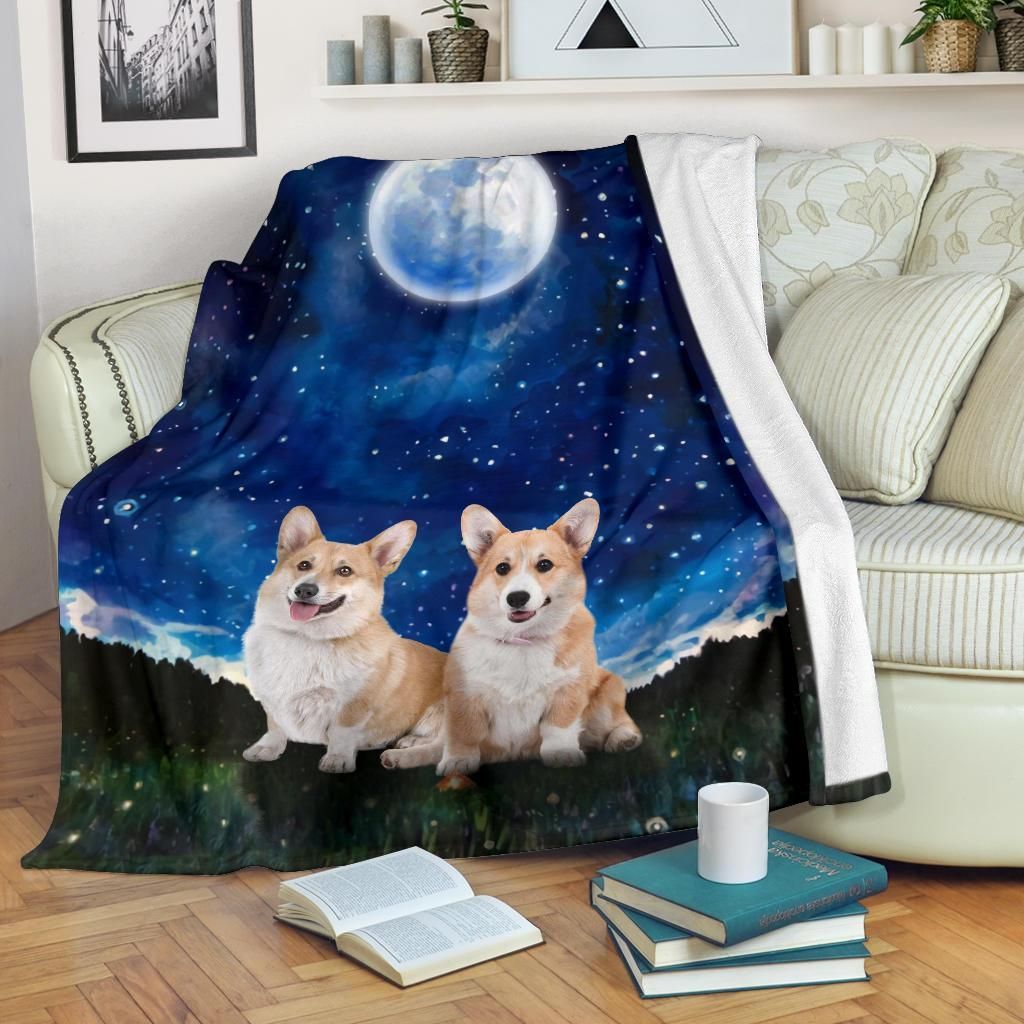 Corgi Couple Sherpa Fleece Blanket