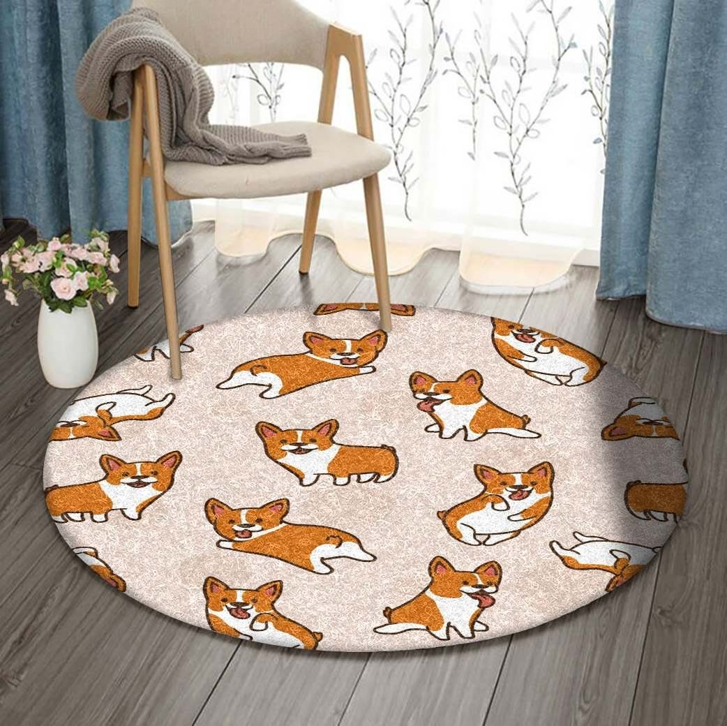 Corgi Round Carpet